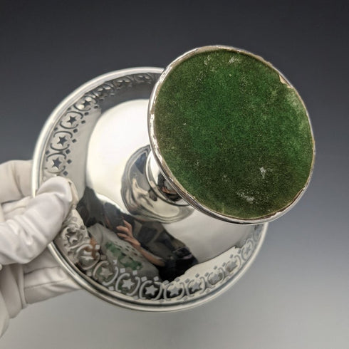 1909 British Antique Pure Silver (925 Silver) Compote Tazza Diameter 15cm 191g West & Son